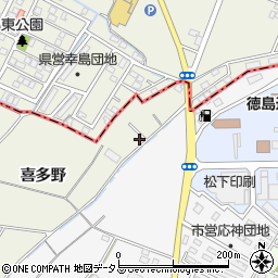徳島県徳島市応神町西貞方喜多野13周辺の地図