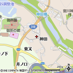 徳島県阿波市土成町宮川内（神田）周辺の地図