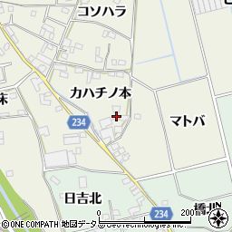 徳島県板野郡上板町神宅カハチノ本周辺の地図