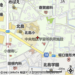 徳島県北島町（板野郡）中村（長池）周辺の地図