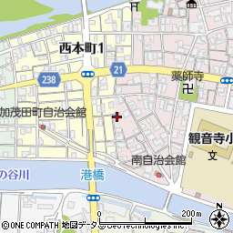 香川県観音寺市観音寺町甲周辺の地図