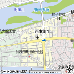 香川県観音寺市西本町周辺の地図