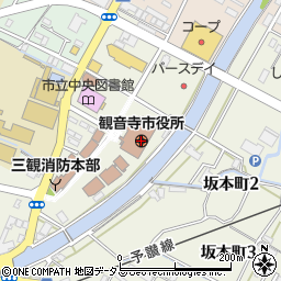 観音寺市役所周辺の地図