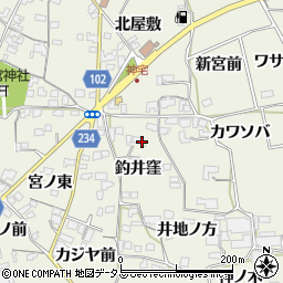 徳島県板野郡上板町神宅釣井窪周辺の地図