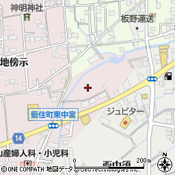 徳島県藍住町（板野郡）東中富（長江傍示）周辺の地図