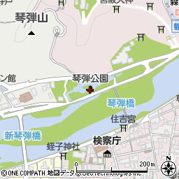 琴弾公園周辺の地図