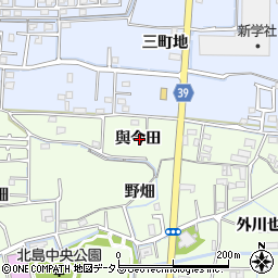 徳島県板野郡北島町中村與今田周辺の地図