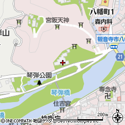 琴弾公園周辺の地図