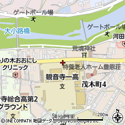観音寺第一高校前周辺の地図