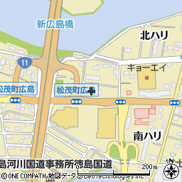 徳島県板野郡松茂町広島小ハリ周辺の地図