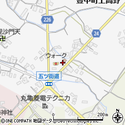 香川県三豊市豊中町上高野118周辺の地図