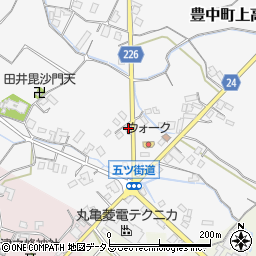 香川県三豊市豊中町上高野142周辺の地図