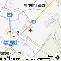 香川県三豊市豊中町上高野153周辺の地図