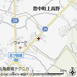 香川県三豊市豊中町上高野156周辺の地図