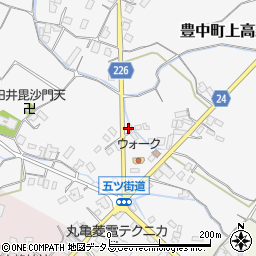 香川県三豊市豊中町上高野140周辺の地図