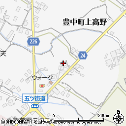 香川県三豊市豊中町上高野196周辺の地図