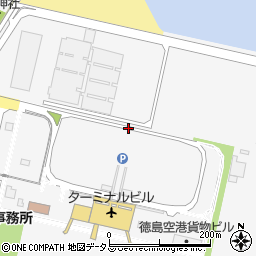 徳島空港（徳島阿波おどり空港）ターミナル国内線到着口周辺の地図