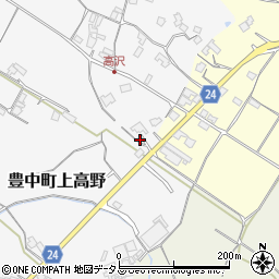 香川県三豊市豊中町上高野352周辺の地図