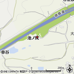 徳島県板野郡上板町神宅池ノ尻周辺の地図