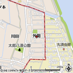 徳島県板野郡北島町太郎八須外開周辺の地図