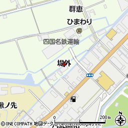 徳島県板野郡松茂町中喜来堤外周辺の地図