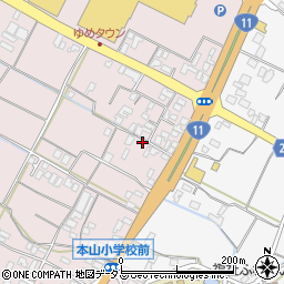 香川県三豊市豊中町本山甲1020周辺の地図