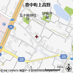 香川県三豊市豊中町上高野2180周辺の地図