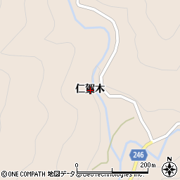 徳島県阿波市市場町日開谷仁賀木周辺の地図