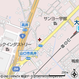 セブンイレブン山口朝田店周辺の地図