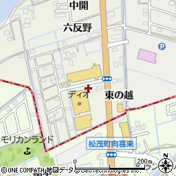 徳島県鳴門市大津町矢倉中の越周辺の地図