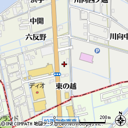 徳島県鳴門市大津町矢倉東の越周辺の地図