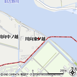 徳島県鳴門市大津町徳長川向東ノ越周辺の地図