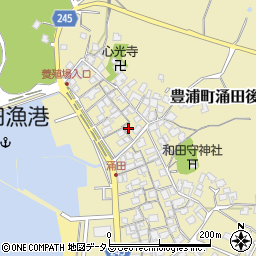 山口県下関市豊浦町大字涌田後地629-1周辺の地図