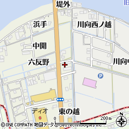 徳島県鳴門市大津町矢倉東の越1周辺の地図