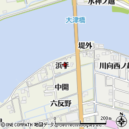 徳島県鳴門市大津町矢倉浜手周辺の地図