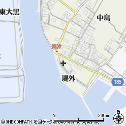徳島県鳴門市里浦町粟津堤外周辺の地図