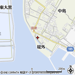 徳島県鳴門市里浦町粟津（堤外）周辺の地図