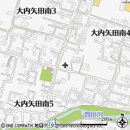 大内地区五社神社周辺の地図