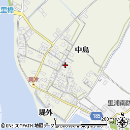 徳島県鳴門市里浦町粟津中島周辺の地図