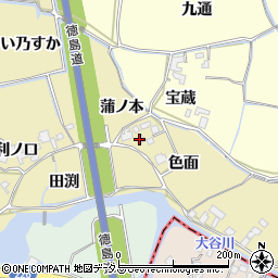 徳島県鳴門市大津町大幸（色面）周辺の地図