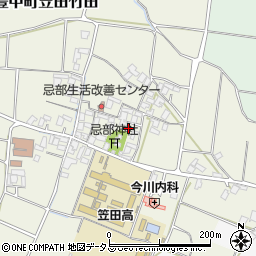 香川県三豊市豊中町笠田竹田215-1周辺の地図