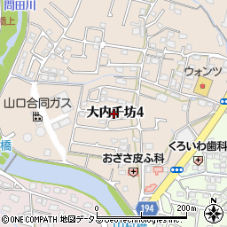 山口県山口市大内千坊4丁目周辺の地図