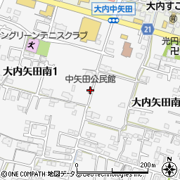 中矢田公民館周辺の地図