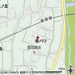 徳島県鳴門市大麻町桧東バリ周辺の地図