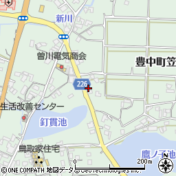 香川県三豊市豊中町笠田笠岡1712-1周辺の地図