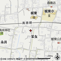 徳島県鳴門市大麻町板東（采女）周辺の地図