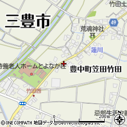 香川県三豊市豊中町笠田竹田625-1周辺の地図