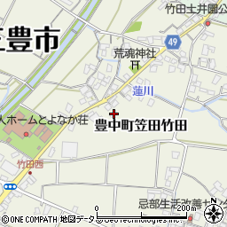 香川県三豊市豊中町笠田竹田665周辺の地図