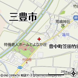 香川県三豊市豊中町笠田竹田686-1周辺の地図