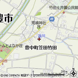 香川県三豊市豊中町笠田竹田657-1周辺の地図